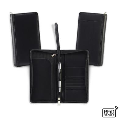 Image of Sandringham Nappa Leather Zipped Travel Wallet with RFID Protection