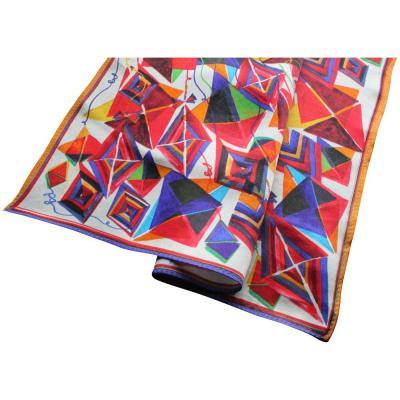 Image of Full Colour Printed Long Silk Scarf